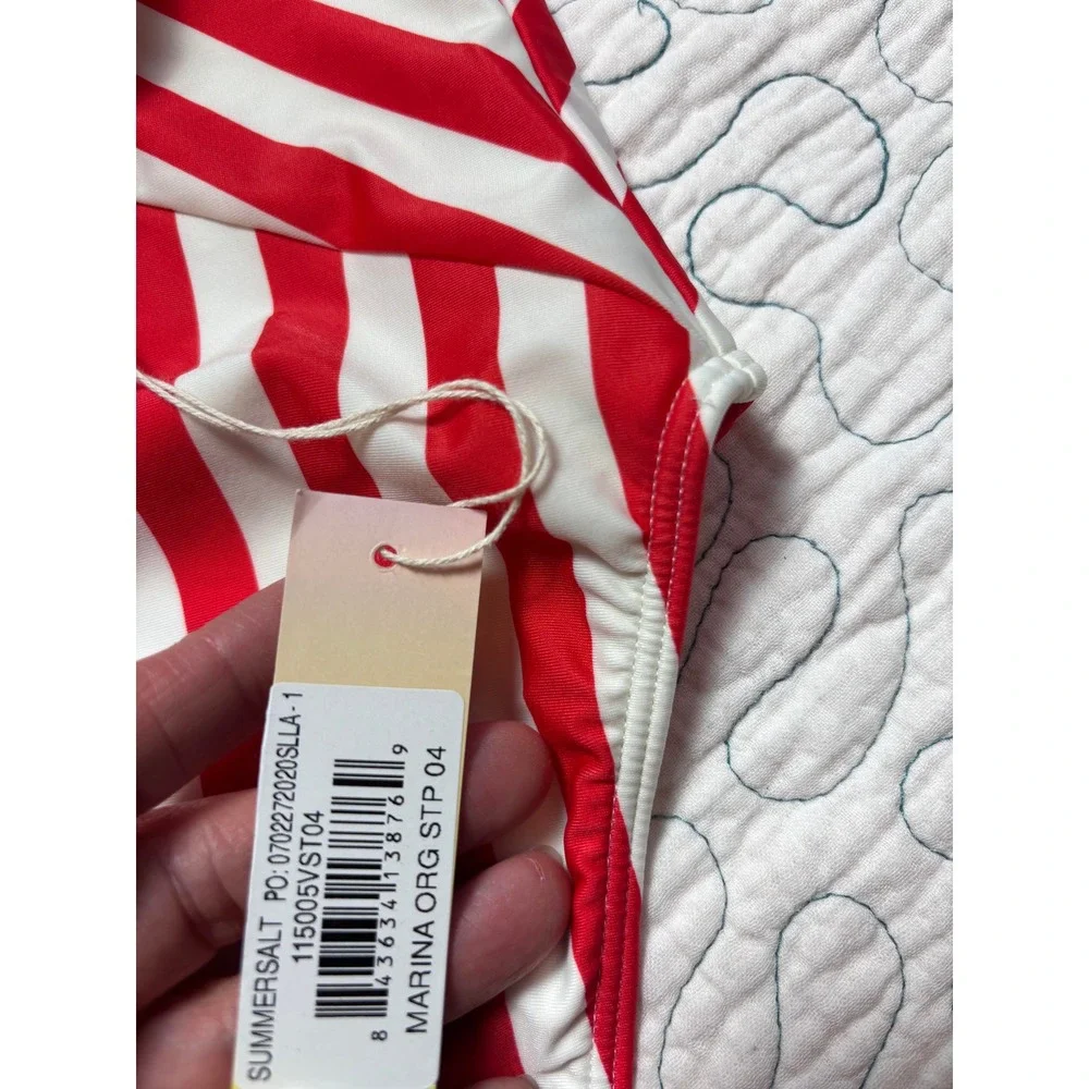 Summersalt The Marina One Piece Swimsuit Red White Striped Size 4